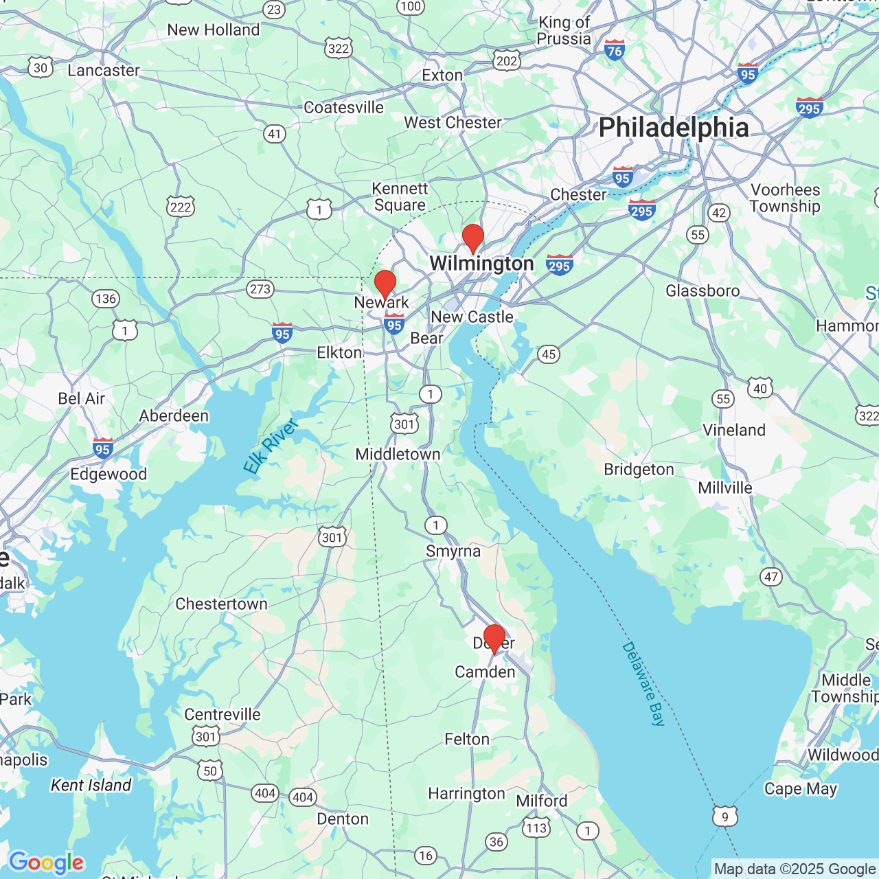 Google map image of our locations